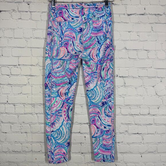 Lilly Pulitzer Luxetic Leggings Women Small Vibrant Color High Rise 50 UPF Gym - Picture 2 of 12